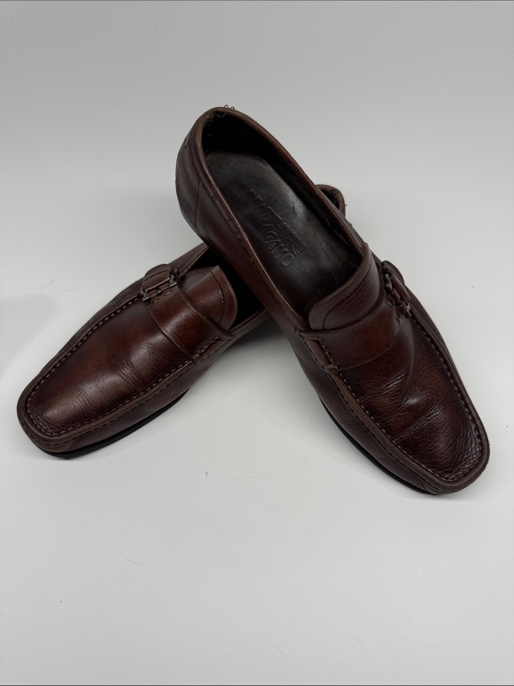 Salvatore Ferragamo Studio Side bit Dark Brown Leather Loafers